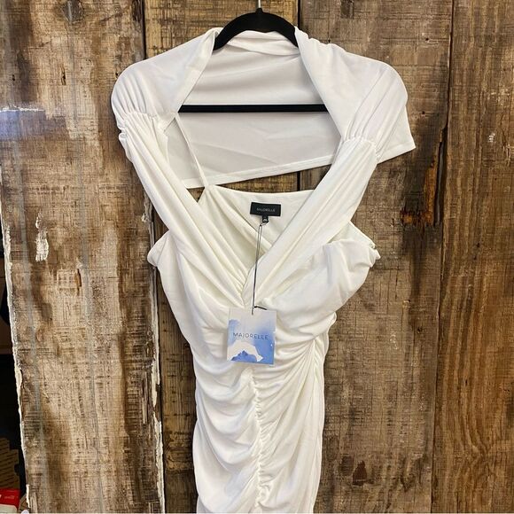 MAJORELLE Sigourney Gown White Strapless Dress ruched maxi Revolve NWT L - Picture 8 of 8